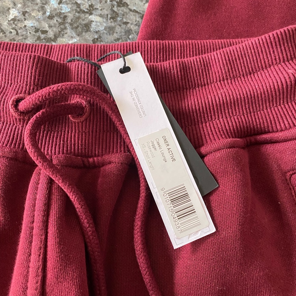 NWT Oner Active Classic Lounge Joggers In Rosewood | Size X Small NWT - Picture 4 of 6